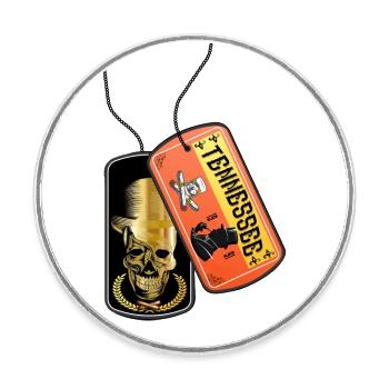 Dog tag Tennessee golden skull - Round  fridge magnet - white - Front