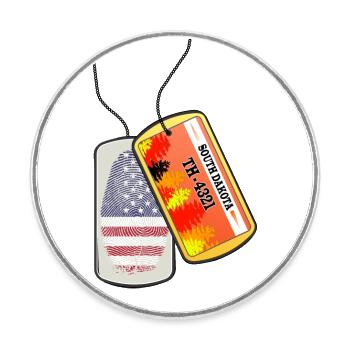 Erkennungsmarke SOUTH DAKOTA - Runder Kühlschrankmagnet - Weiß - Vorne