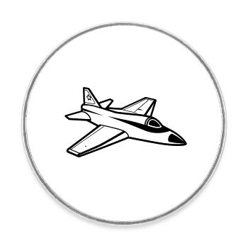 Kampfjet - Runder Kühlschrankmagnet - Weiß - Vorne