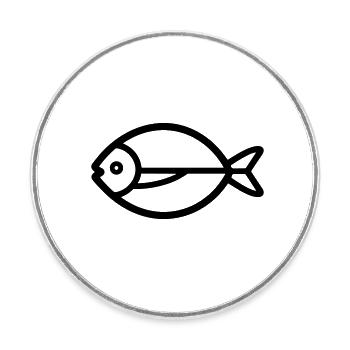 Fish - Round  fridge magnet - white - Front