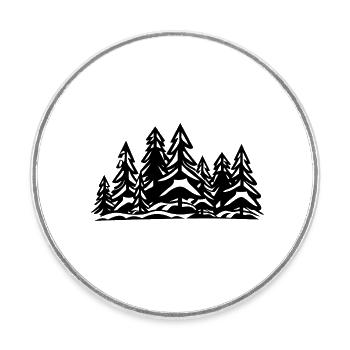 Forest Trees - Round  fridge magnet - white - Front