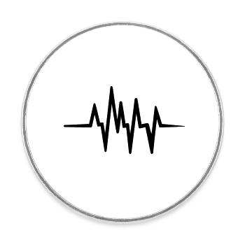 Heartbeat - Round  fridge magnet - white - Front