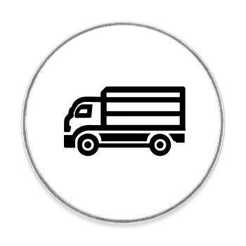 Lkw - Runder Kühlschrankmagnet - Weiß - Vorne