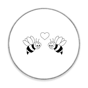 Honigbiene Comic Paar liebe - Runder Kühlschrankmagnet - Weiß - Vorne