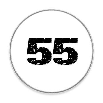 55 Number jersey - Round  fridge magnet - white - Front