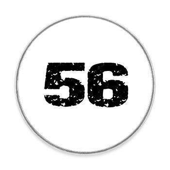 56 Number jersey - Round  fridge magnet - white - Front
