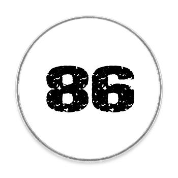 86 Number Leotard - Round  fridge magnet - white - Front