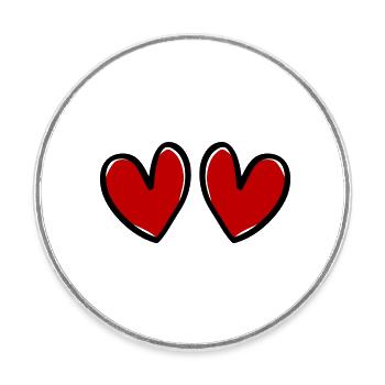 herzen Liebe Symbol - Runder Kühlschrankmagnet - Weiß - Vorne