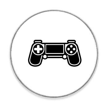 manette de jeux vidéo - Magnet rond - blanc - Devant