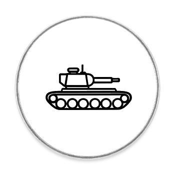 tank - Round  fridge magnet - white - Front