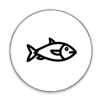 Fish - Round  fridge magnet - white - Front