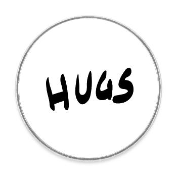 Hugs - Embrace lettering - Round  fridge magnet - white - Front