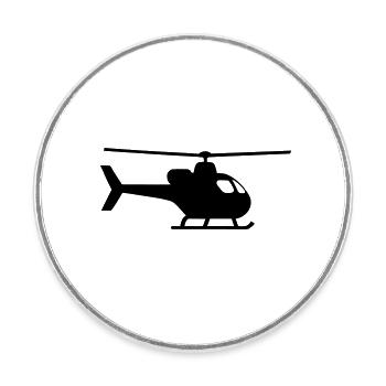 Hélicoptère - Magnet rond - blanc - Devant