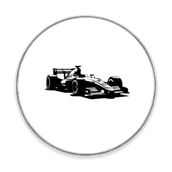 Race car - Round  fridge magnet - white - Front