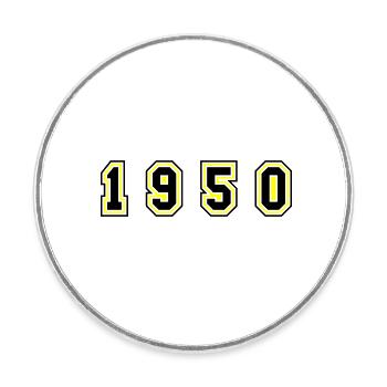 1950 Year Number - Round  fridge magnet - white - Front