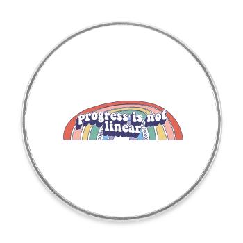 ABA Therapist Progress Is Not Linear BSBA RBT - Round  fridge magnet - white - Front