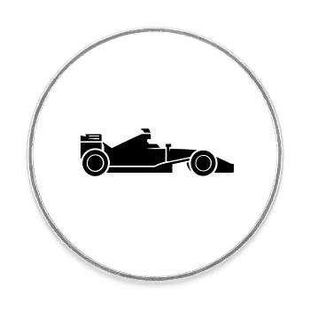 Race car - Round  fridge magnet - white - Front