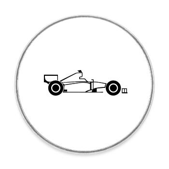 Race car - Round  fridge magnet - white - Front