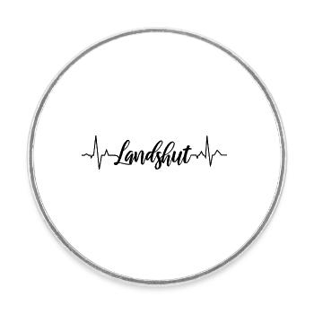 EKG Landshut - Runder Kühlschrankmagnet - Weiß - Vorne