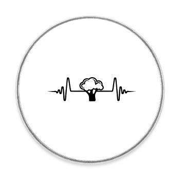 Broccoli Pulse - Round  fridge magnet - white - Front