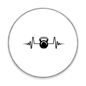 Dumbbell weight pulse - Round  fridge magnet - white - Front