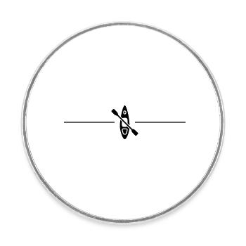 Canoe Line - Round  fridge magnet - white - Front