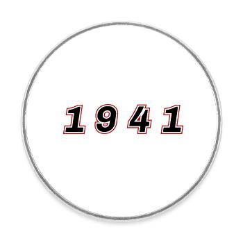 1941 Year Number - Round  fridge magnet - white - Front