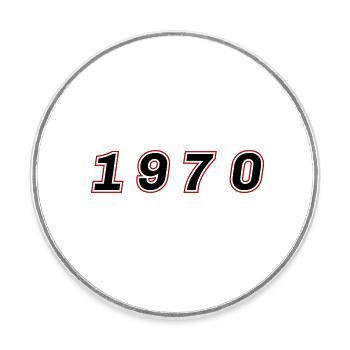 Numéro de l’année 1970 - Magnet rond - blanc - Devant