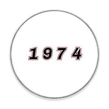1974 Year Number - Round  fridge magnet - white - Front