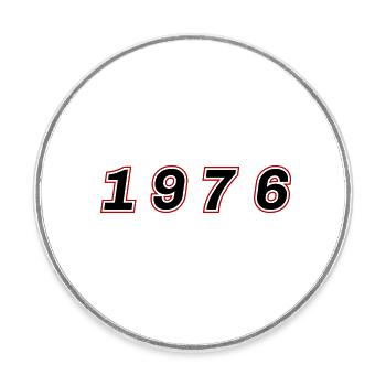 1976 Year Number - Round  fridge magnet - white - Front