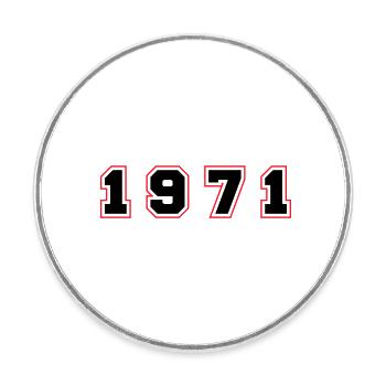 1971 Jahr Zahl - Runder Kühlschrankmagnet - Weiß - Vorne