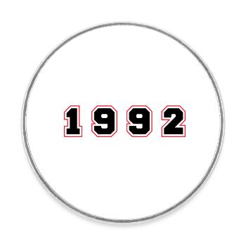 1992 Year Number - Round  fridge magnet - white - Front