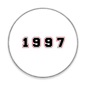 1997 Jahr Zahl - Runder Kühlschrankmagnet - Weiß - Vorne