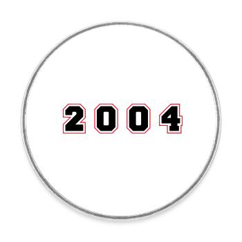 2004 Jahr Zahl - Runder Kühlschrankmagnet - Weiß - Vorne