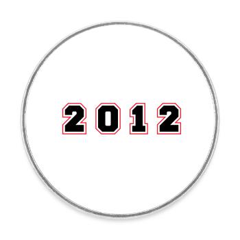 2012 Year Number - Round  fridge magnet - white - Front