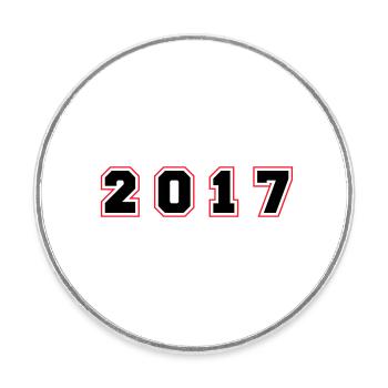 2017 Jahr Zahl - Runder Kühlschrankmagnet - Weiß - Vorne