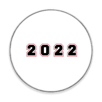 2022 Jahr Zahl - Runder Kühlschrankmagnet - Weiß - Vorne
