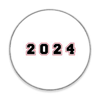 2024 Jahr Zahl - Runder Kühlschrankmagnet - Weiß - Vorne