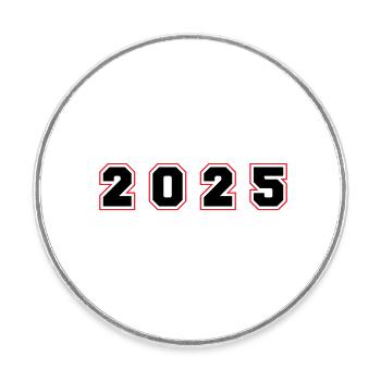 2025 Jahr Zahl - Runder Kühlschrankmagnet - Weiß - Vorne