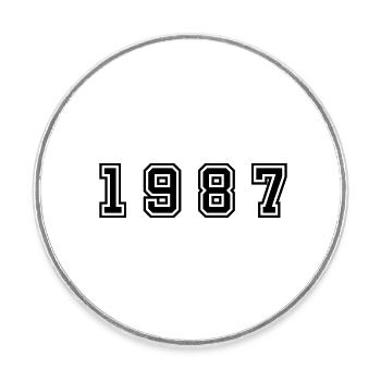 1987 Year Number - Round  fridge magnet - white - Front