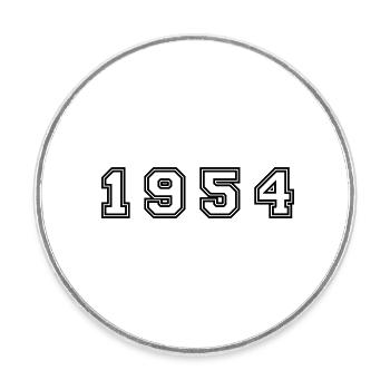 1954 Year Number - Round  fridge magnet - white - Front
