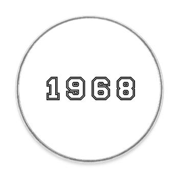 1968 Jahr Zahl - Runder Kühlschrankmagnet - Weiß - Vorne