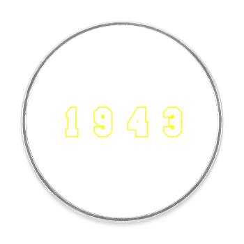 1943 Year Number - Round  fridge magnet - white - Front