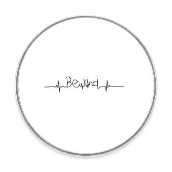 Be Kind heart line art - Magnet rond - blanc - Devant