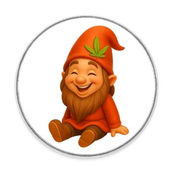 Knuffiger Zwerg goldig lachend - Runder Kühlschrankmagnet - Weiß - Vorne