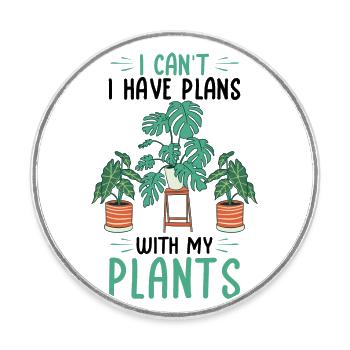 Hobby gardeners | gifts Houseplants Plants - Round  fridge magnet - white - Front