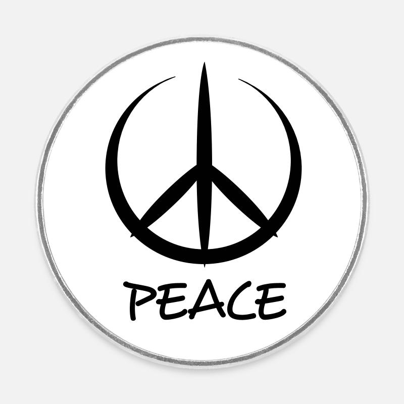 Peace - Round  fridge magnet - white