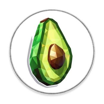 Avocados: The Breakfast of Champions - Round  fridge magnet - white - Front
