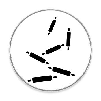 Rouleau de cuisine à pâtisserie - Magnet rond - blanc - Devant