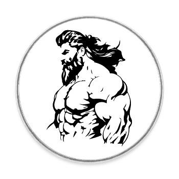 Bodybuilder Muskeln Fitness Bizeps - Runder Kühlschrankmagnet - Weiß - Vorne